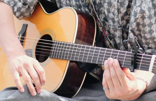 What do beginners of the guitar practice at the beginning?